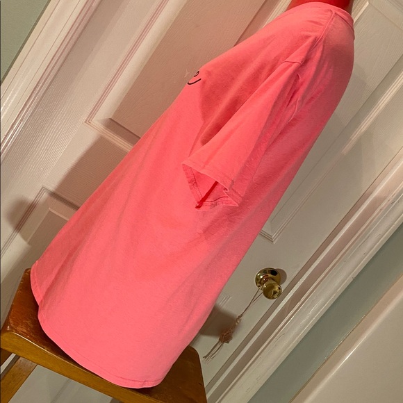 Jerzees Hand stitched HOPE Breast Cancer Awareness Ribbon Pink Crewneck Tee - Picture 5 of 10